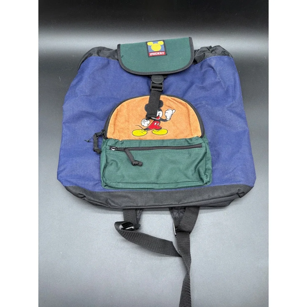 Mickey Unlimited Backpack Blue Green Orange Mickey Mouse‎ Graphic Drawstring Bag